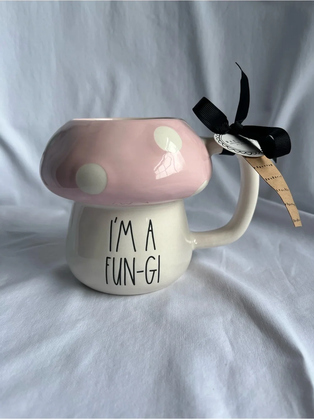 Rae Dunn Pink and White Mushroom Mug